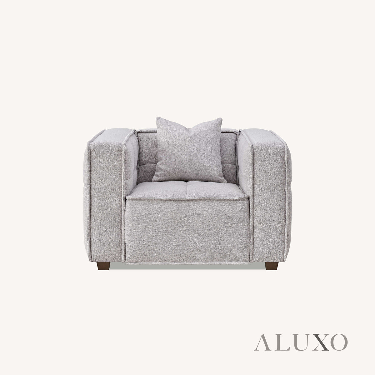 ALUXO® Murray 4-Seater Sofa & Chair Set – Putty Bouclé Fabric