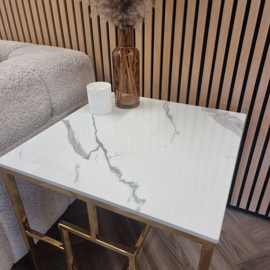 Nori Gold Square Lamp Table