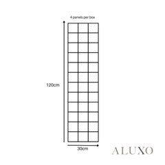 Panelux™ Lite Grid Acoustic Wall Panels - 120x30cm (Set of 4) | Self Adhesive, 5 Colours