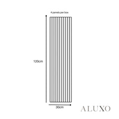 Panelux™ Lite Slatted Acoustic Wall Panels - 120x30cm (Set of 4) | Self Adhesive, 5 Colours
