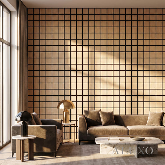 Panelux™ Lite Grid Acoustic Wall Panels - 120x30cm (Set of 4) | Self Adhesive, 5 Colours