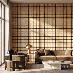 Panelux™ Lite Grid Acoustic Wall Panels - 120x30cm (Set of 4) | Self Adhesive, 5 Colours
