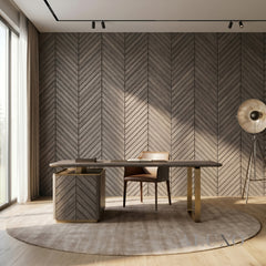 Panelux™ Lite Herringbone Acoustic Wall Panels - 120x30cm (Set of 4) | Self Adhesive, 5 Colours