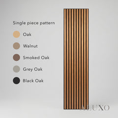 Panelux™ Lite Slatted Acoustic Wall Panels - 120x30cm (Set of 4) | Self Adhesive, 5 Colours
