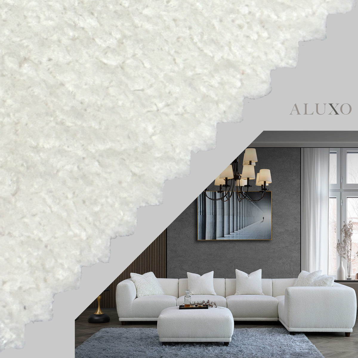 FREE SAMPLE – Bouclé Fabric – Polar White | Lottie Sofa Swatch
