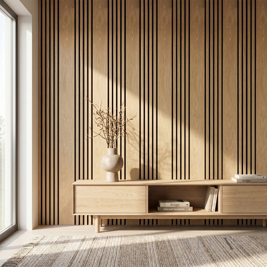 Panelux™ Pro Wide Random Rhythmic Slat Oak Wall Panels - 240cm x 30cm (Set Of 2)