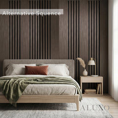Panelux™ Pro Wide Random Rhythmic Slat Smoked Oak Wall Panels - 240cm x 30cm (Set Of 2)