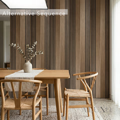 Panelux™ Pro Wide Random Rhythmic Slat Walnut Wall Panels - 240cm x 30cm (Set Of 2)