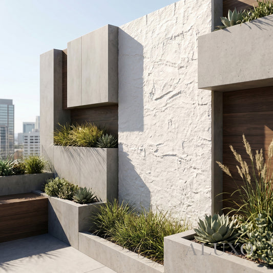Outdoor Off White Riven MCM Flexible Stone | 120x60cm Weather-Proof Exterior Panel (Set of 4)