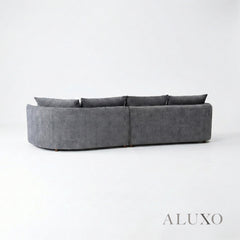 ALUXO® Rubin Right Hand Facing (RHF) Corner Sofa – Charcoal Grey Bouclé