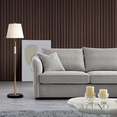 ALUXO® Rubin Right Hand Corner Chaise Sofa in Pebble Bouclé Fabric