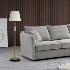 ALUXO® Rubin Right Hand Corner Chaise Sofa in Pebble Bouclé Fabric