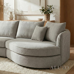ALUXO® Rubin Right Hand Facing (RHF) Corner Sofa – Pebble Grey Bouclé