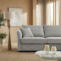 ALUXO® Rubin Right Hand Facing (RHF) Corner Sofa – Pebble Grey Bouclé