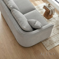 ALUXO® Rubin Right Hand Facing (RHF) Corner Sofa – Pebble Grey Bouclé
