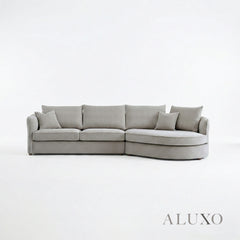 ALUXO® Rubin Right Hand Facing (RHF) Corner Sofa – Pebble Grey Bouclé