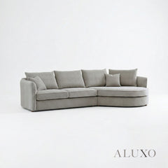 ALUXO® Rubin Right Hand Facing (RHF) Corner Sofa – Pebble Grey Bouclé