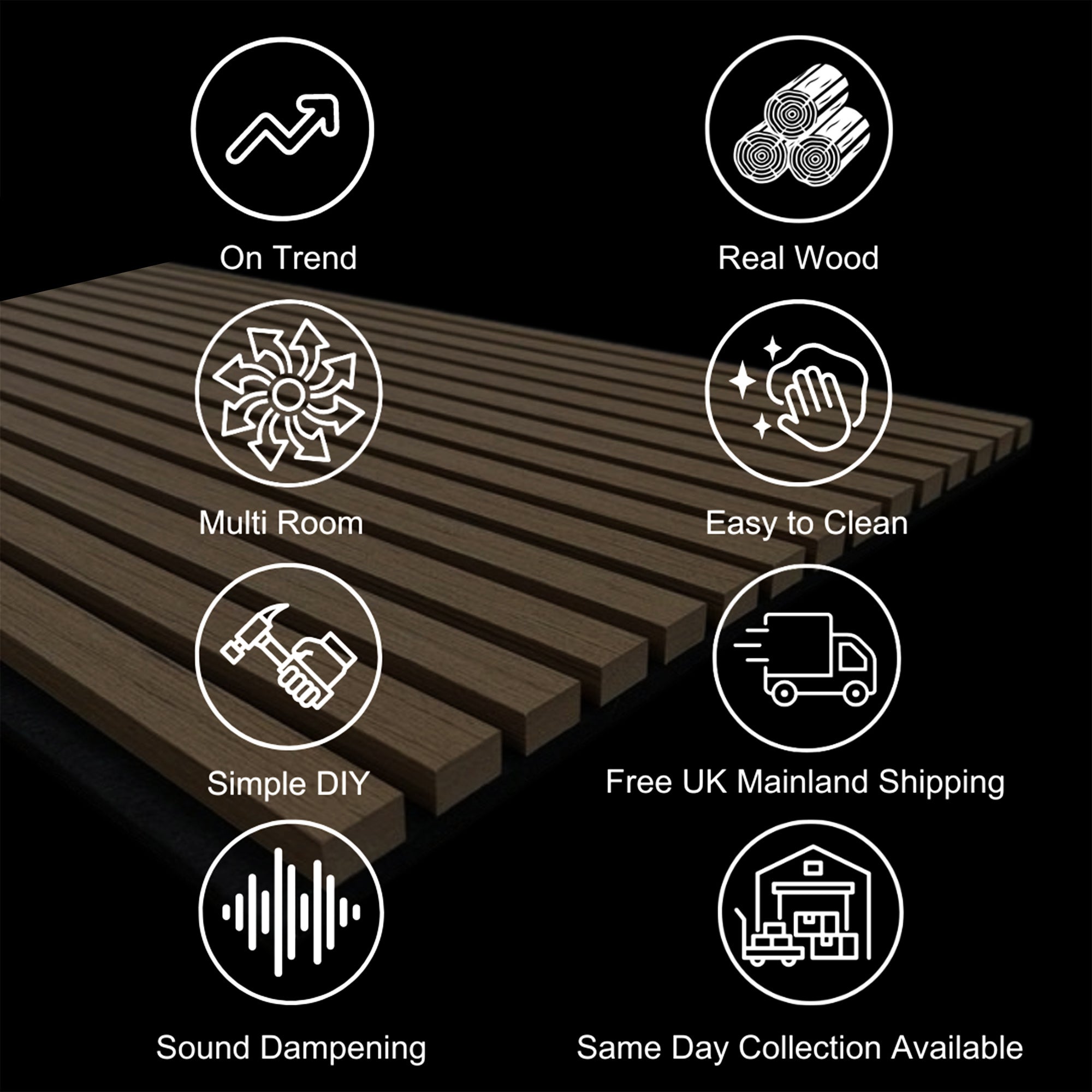 ALUXO® Acoustic Square Wall Panel 60 x 60cm (SET of 4) - Natural Oak