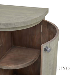 Saltaire 4 Door Sideboard with Drawer – Curved Grey Pine Storage Unit, 153cm