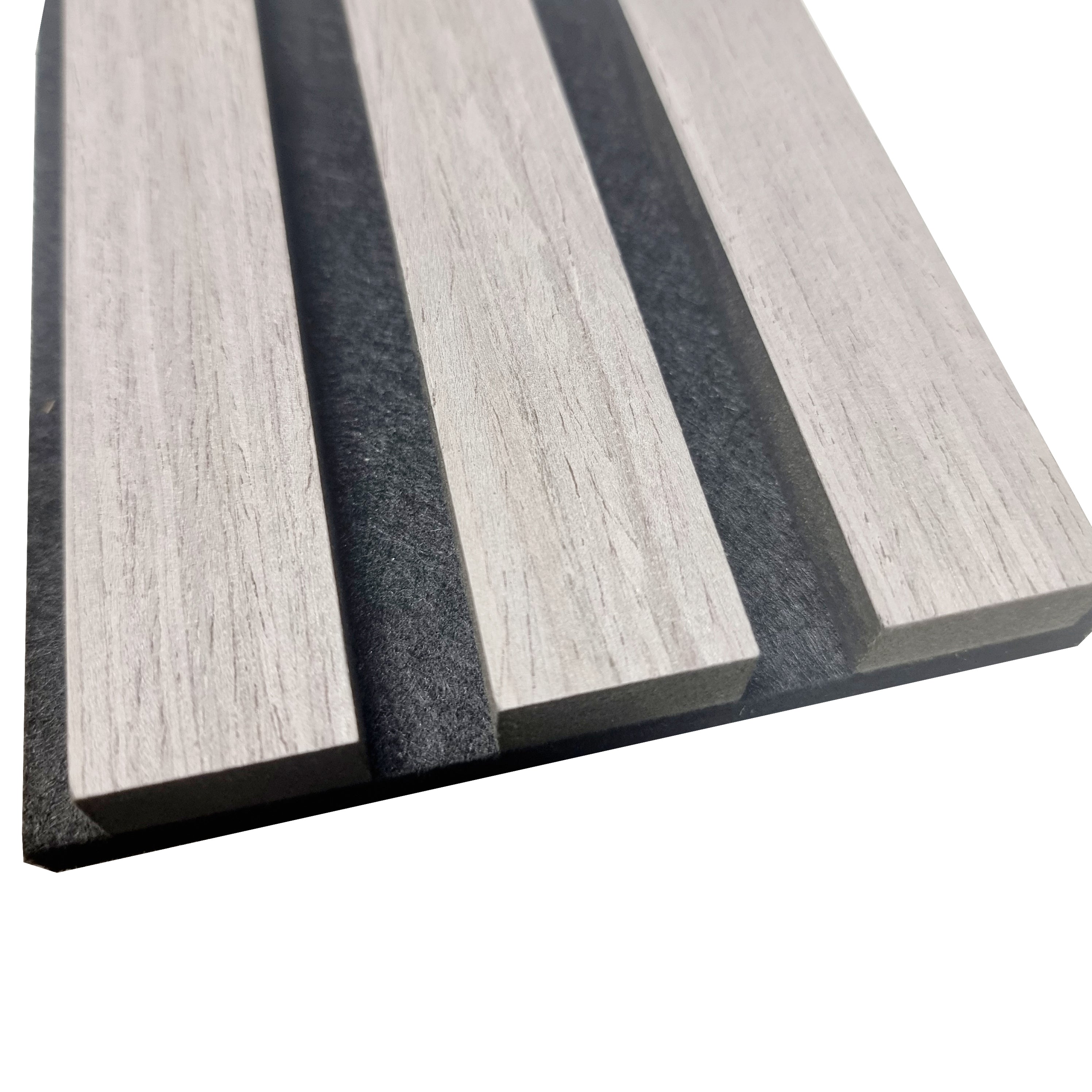 Acoustic Slatted Wall Panels 240 x 60cm - Ash Grey