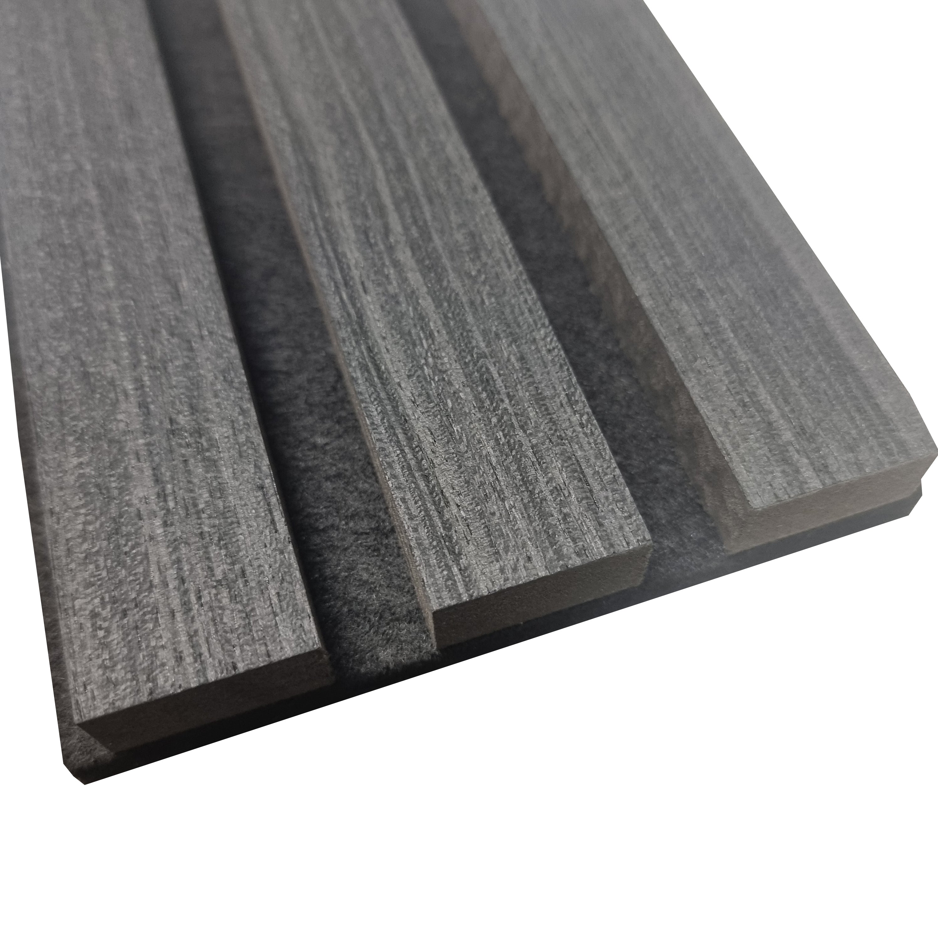 Acoustic Slatted Wall Panels 240 x 60cm - Black