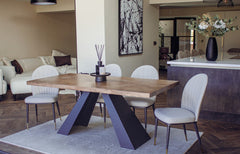 Akira 180cm Wooden Dining Table with Matte Black Legs