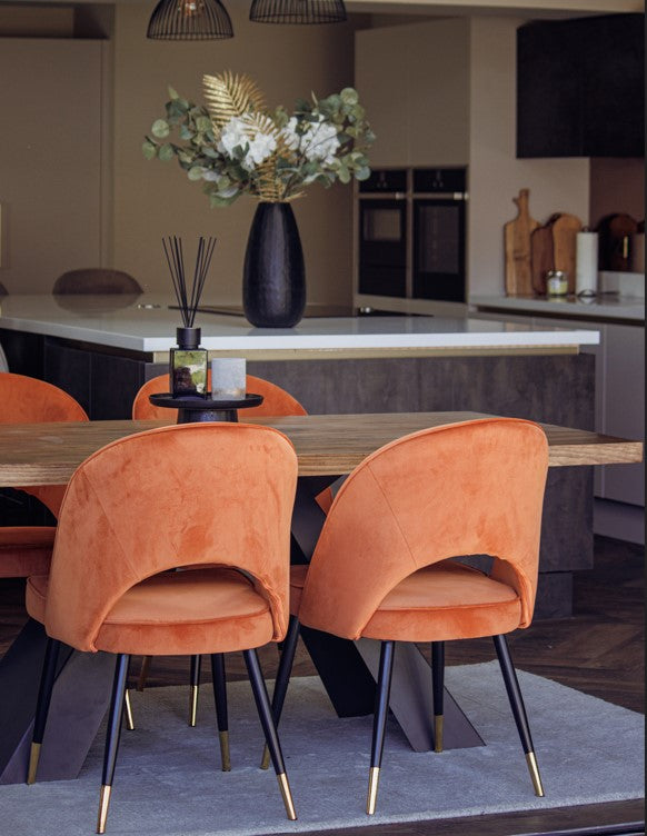 Bjorn Dining Chair in Rust Velvet