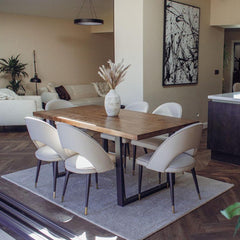 Ivar Dining Table – 180cm x 90cm Solid Pine Wood with Matte Black Legs