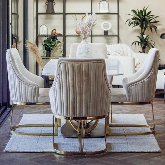 Olivia Velvet Dining Chair with Gold Frame