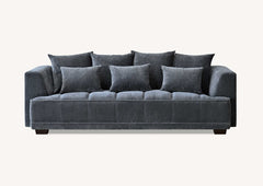 ALUXO® Gramercy 3 & 2 Seater Sofas in Steel Grey Velvet – Modern Luxury