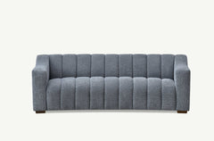 ALUXO® Astoria 3-Seater Sofa in Iron Grey Bouclé Fabric – Deep Channel Stitching