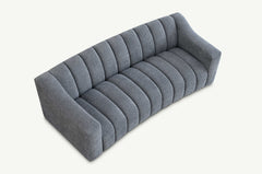 ALUXO® Astoria 3-Seater Sofa in Iron Grey Bouclé Fabric – Deep Channel Stitching