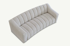 ALUXO® Astoria 3 Seater Sofa in Oatmeal Beige Bouclé Fabric – Deep Channel Stitching