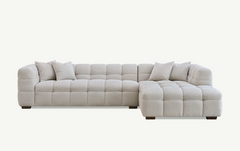 ALUXO® Tribeca Bubble Right Hand Corner Sofa – Oatmeal Beige Bouclé Fabric