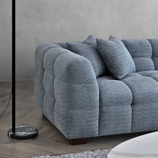 ALUXO® Tribeca Bubble Right Hand Corner Sofa – Iron Grey Bouclé Fabric