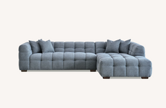 ALUXO® Tribeca Bubble Right Hand Corner Sofa – Iron Grey Bouclé Fabric