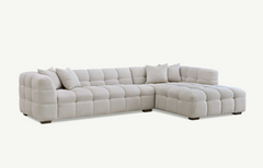 ALUXO® Tribeca Bubble Right Hand Corner Sofa – Oatmeal Beige Bouclé Fabric