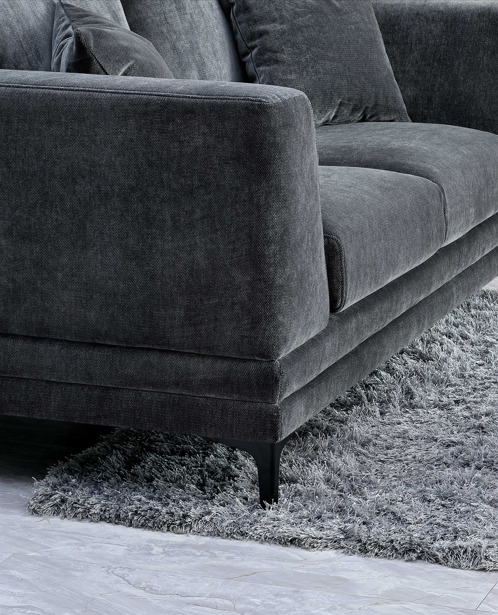 ALUXO® Lenox 3 & 2 Seater Sofa – Steel Grey Velvet | Mid-Century Modern Comfort