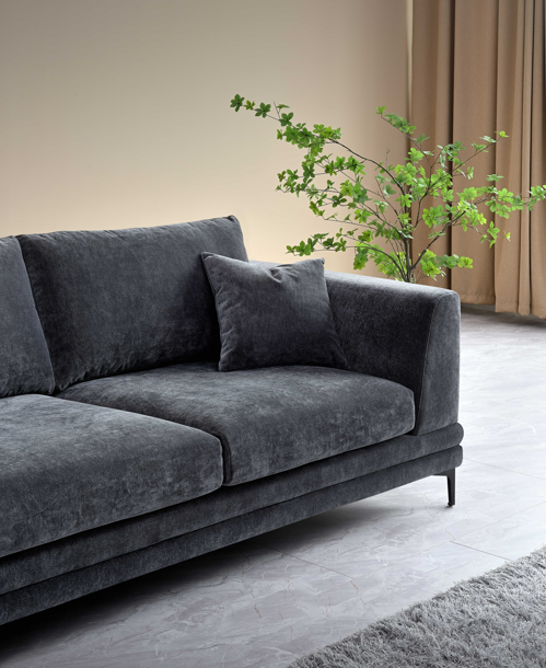 Lenox Sofa Range in Steel Velvet