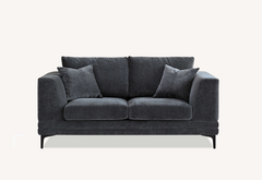 ALUXO® Lenox 3 & 2 Seater Sofa – Steel Grey Velvet | Mid-Century Modern Comfort