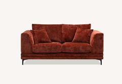 ALUXO® Lenox 3 & 2 Seater Sofa – Rust Velvet | Mid-Century Modern Comfort
