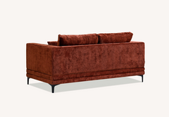 ALUXO® Lenox 3 & 2 Seater Sofa – Rust Velvet | Mid-Century Modern Comfort