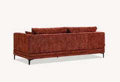 ALUXO® Lenox 3 & 2 Seater Sofa – Rust Velvet | Mid-Century Modern Comfort