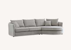 ALUXO® Rubin Right Hand Corner Chaise Sofa in Pebble Bouclé Fabric