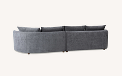 ALUXO® Rubin Right Hand Corner Chaise Sofa in Charcoal Grey Bouclé Fabric
