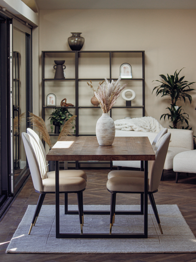 Olle Dining Chair in Beige Leather