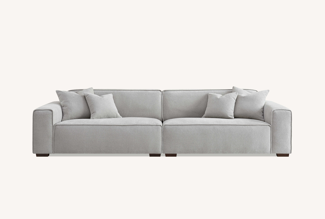 Dakota 4 seater with Chaise in Pebble Boucle