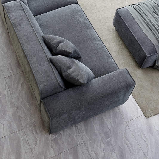 ALUXO® Dakota 4-Seater Sofa with Chaise – Charcoal Grey Bouclé