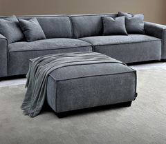 ALUXO® Dakota 4-Seater Sofa with Chaise – Charcoal Grey Bouclé