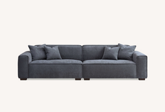 ALUXO® Dakota 4-Seater Sofa with Chaise – Charcoal Grey Bouclé